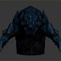 Mysterious Blue Monster Character With Red Glowing Patterns Sharp Claws And Lava Like Base Design