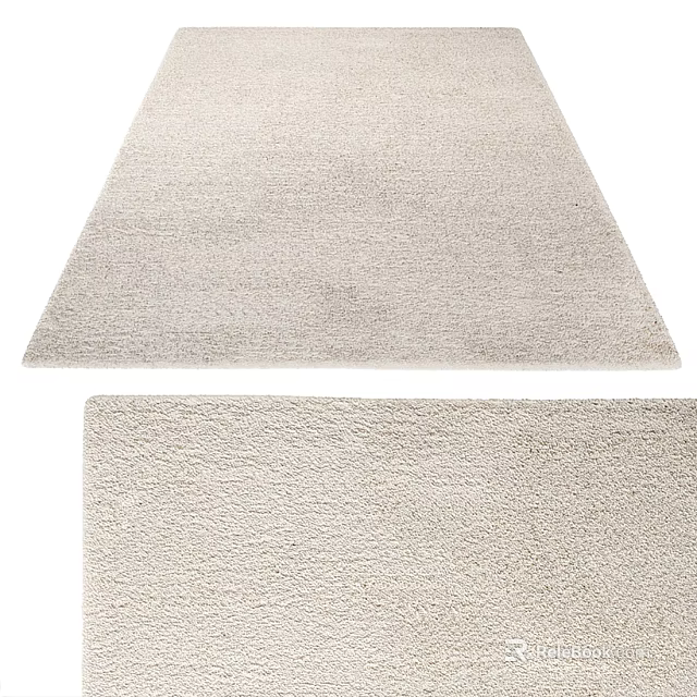 Light Neutral Square Rug Soft Plush Texture For Living Room Interior Decor 3d model 