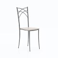 Leisure Chair Featuring Cross Back Design Light Wooden Seat And Metal Frame