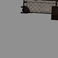 Black Duffel Bag And Checkerboard Trolley Suitcase With Brown Straps And Wheels