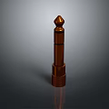 Computer Cylindrical Component in Brown Color With Pointed Top And Textured Base Design