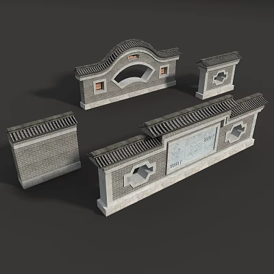 Chinese Wall Ancient Wall 3d model Chinese Wall Ancient Wall 3d model