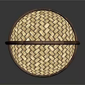 Handwoven Traditional Wicker Basket with Curved Handle and Intricate Weave Pattern for Daily Household Use