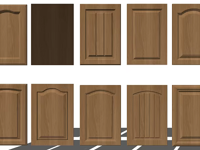 Different Wooden Cabinet Door Styles Featuring Various Wood Textures And Designs 3d model