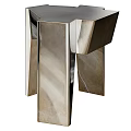 Modern Side Table with Polished Chrome Frame Geometric Legs and Sleek Surface 3d model