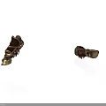 Ancient Vintage Weapon Pieces Featuring Leather Straps And Metal Construction Details