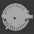 Industrial White Cylindrical Mechanical Equipment With Mounting Bracket And Cooling Fins