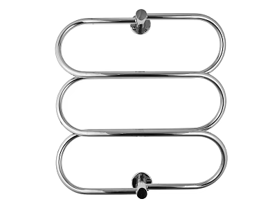 Stainless Steel Bathroom Towel Rack With Three Circular Bars For Wall Mounting 3d model