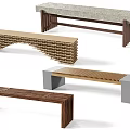 Modern Outdoor Benches With Various Stylish Designs Wooden And Concrete Structures