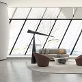 Modern sofa coffee table combination 3d model