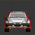 Red and White Renault Rally Car with Number 13 Racing Design and Alloy Wheels