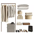 Organized Clothes Collection With Hanging Folded Pieces Storage Boxes Hat Bag And Shoes