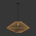 Lush Green Indoor Plant Illuminated By Stylish Orange Woven Pendant Light Fixture