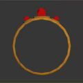 Stylish Gold Ring Jewelry Design Featuring Red Gemstones And Smooth Band Details