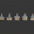 Small Glass Herb Storage Bottles With Rosemary Basil Lavender Buds Rose Petals Aloe Vera