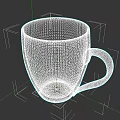 Black Beverage Mug With Purple Interior And Silver Handle On Gray Background