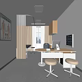 Medical Consultation Room Interior With Desk Stools Computer Anatomical Chart Wooden Cabinets Window And Lighting
