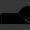Black Leather Single Seater Sofa In Modern Design With Sleek Glossy Reflective Surface