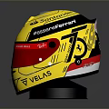 Ferrari Themed Weapon Helmet with Charles Leclerc Logo and Red Visor