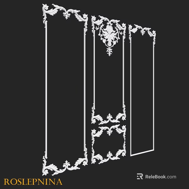 Decorative Architectural Component With Intricate Carved Patterns And Ornate Design Elements 3d model 
