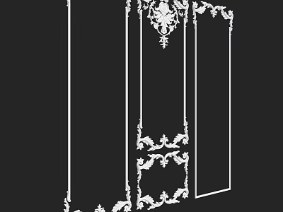 Decorative Architectural Component With Intricate Carved Patterns And Ornate Design Elements 3d model