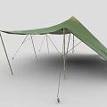 Outdoor Camping Furniture Green Tent With Metal Support Poles And Durable Fabric Cover