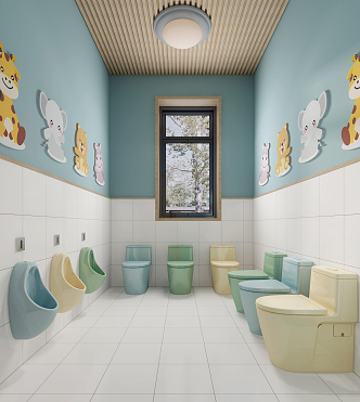 Modern Toilet Kindergarten Toilet 3d model