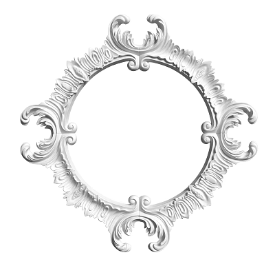 Intricate Carved Circular Frame With Ornate Floral Patterns And Decorative Scrolls 3d model