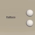 Poliform Modern White Spherical Wall Lamps Mounted On Beige Interior Wall 3d model