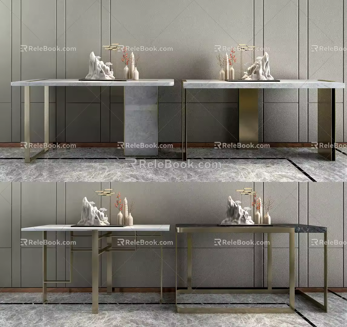 New Chinese Style End View Platform End View Combination 3d model