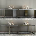 New Chinese Style End View Platform End View Combination 3d model