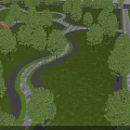 Lush Green Park With Winding Paths Lush Trees And Expansive Grass Lawn