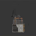 Industrial Mechanical Equipment With Metal Frame Extended Arm Pipes And Components