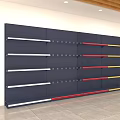 Shelf Display Cabinet Supermarket Shelf Single-sided Rack Hook Iron Shelf Storage Rack Display Cabinet 3d model