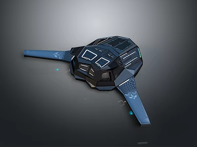 Futuristic Spacecraft Design With Advanced Aerodynamic Structure And Blue Thrusters For Interstellar Travel 3d model