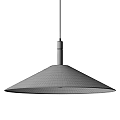 Modern Pendant Light with White Fabric Shade and Wooden Suspension Rod Design