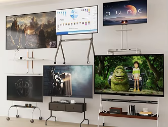 Modern Mobile TV Stand Laser TV Projector 3d model