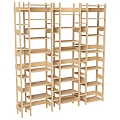 Modern Wooden Bookshelf With Open Shelves Multiple Storage Layers And Contemporary Design