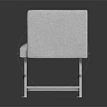 Modern Light Gray Armchair With Crossed Metal Legs And Upholstered Seat
