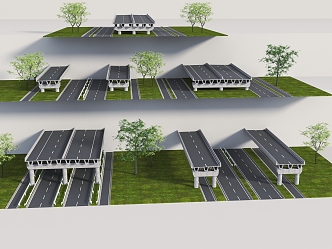 elevated section overpass section high-speed elevated section 3d model