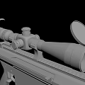 Tactical Sniper Rifle Weapon With Telescopic Scope Bipod Stand And Long Barrel Design