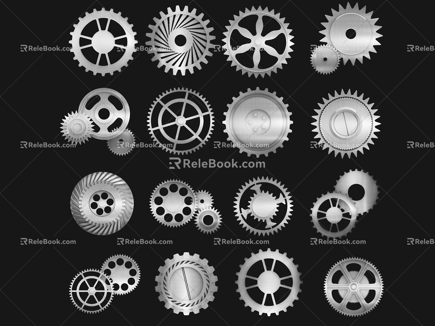 Industrial wind technology gear pinion mechanical metal gear hardware mechanical parts industrial pendant 3d model