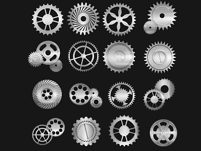 Hardware Tools Showcasing Various Metal Gears with Different Shapes and Sizes 3d model