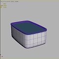 Transparent Plastic Rectangular Storage Container With Blue Lid For Home Organization