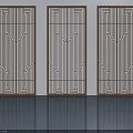 Modern Hinged Doors With Intricate Geometric Patterns In Minimalist Interior 3d model