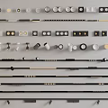 Modern downlight spot lamp magnetic attraction track spot lamp steering spot lamp linear lamp grid lamp 3d model