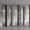 Diverse Textured Columns With Various Surface Designs And Architectural Structures 3d model