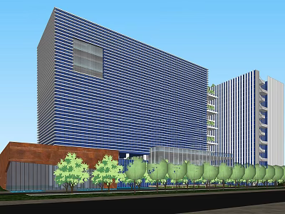 modern office building office building 3d model