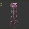 Industrial Metal Frame Storage Rack Tower Structure With Support Legs And Top Storage Compartment 3d model