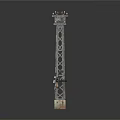 Electric Power Transmission Lattice Towers With Metal Frames And Concrete Bases